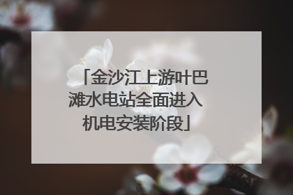金沙江上游叶巴滩水电站全面进入机电安装阶段